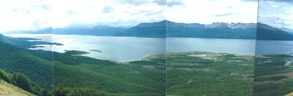 The Beagle Channel looking north from Isla Navarino, Chile. (East is left, West is right) © Jane Pares - IMB